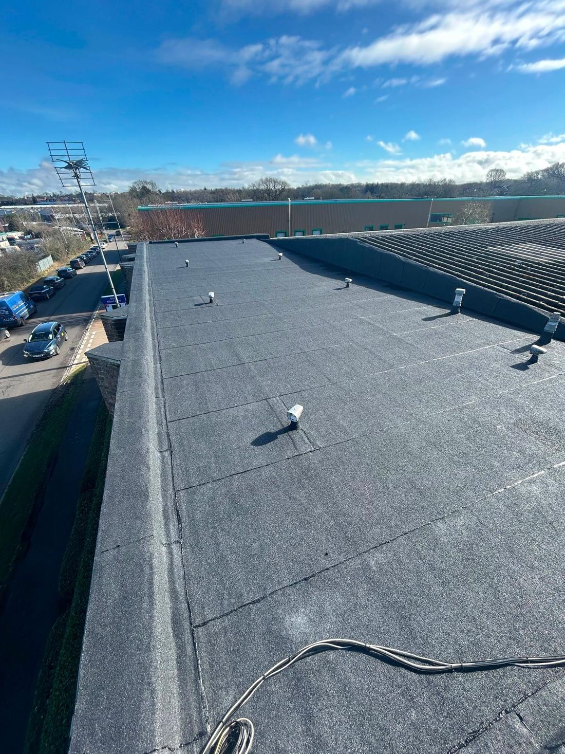 Parapet edge on a commercial flat roof