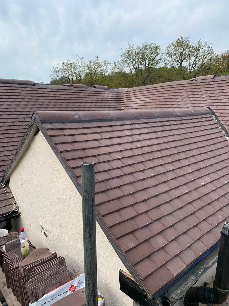 Newly laid roof tiles